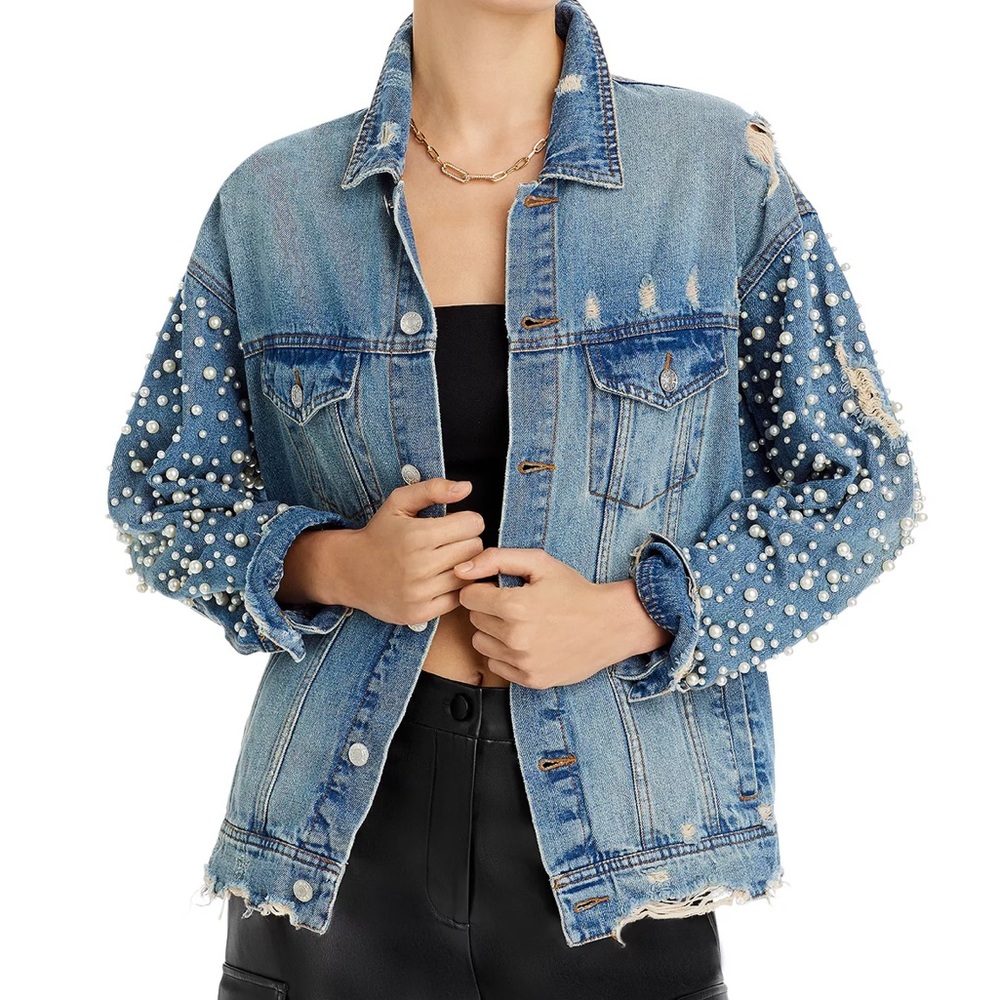 COPY - Sunset & Spring Embellished Denim Jacket in Size M